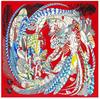 130cm Silk Square Scarf Women Large Shawls Colorful Feather Design Square Bandana Luxury Kerchief Scarf Female Foulards