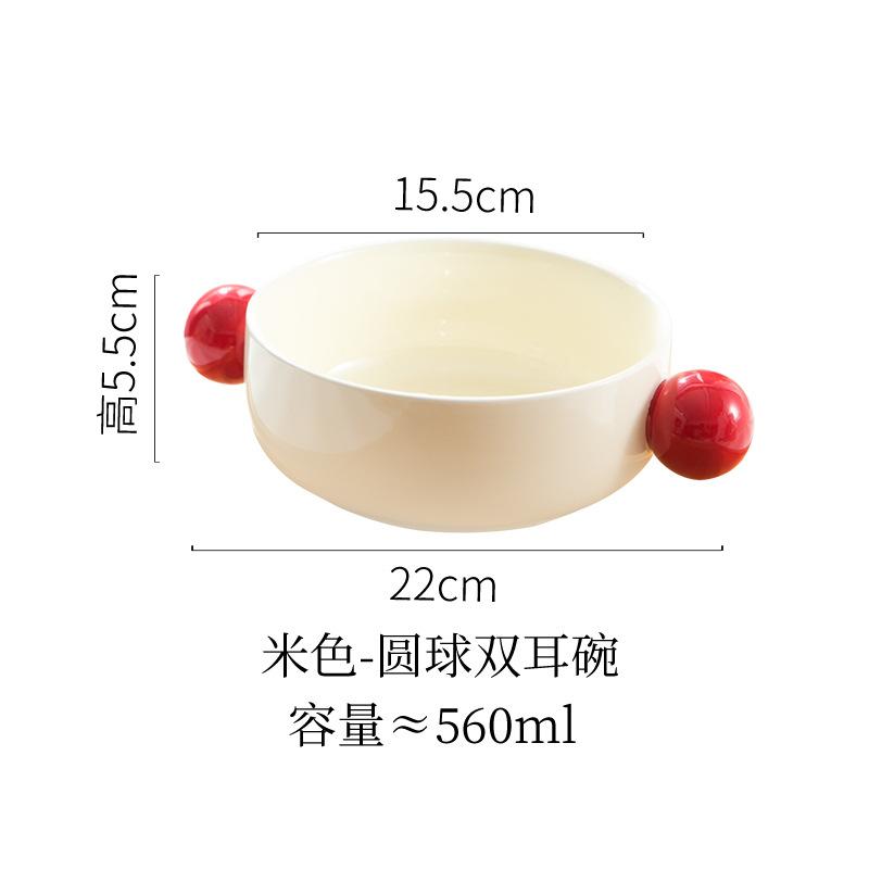 Creative Contrast Color Ceramic Salad Bowl High Value Home Microwave Oven Baked Rice Bowl Baked Bowl Instant Noodle Bowl Soup Bowl Breakfast Bowl