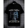 Europeisk Storlek Herr T-shirt med Skallegrafik - 3D-tryckt Streetwear, Svart Casual Kortärmad T-shirt med Designen "I Hide a Lot More Than I Show"
