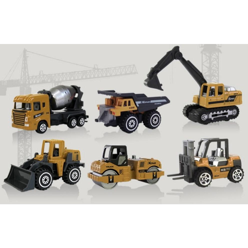 GENTOY Power Heavy Equipment Mini Car 6-Piece Set KX06-6 (Mixed Colors)