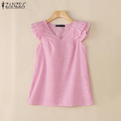 Women Casual V-Neck Summer Sleeveless Stripe Tank Tops