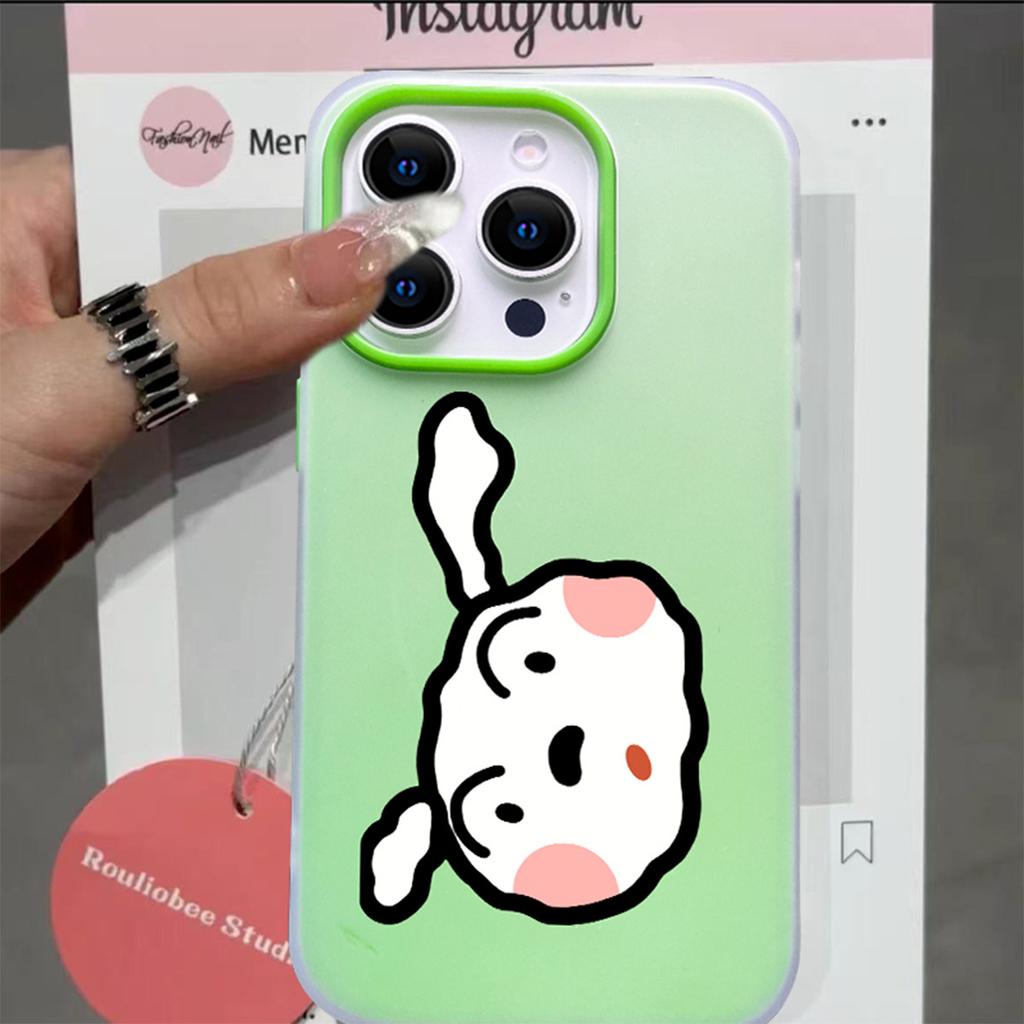 Jelly Two-in-one Mobile Phone Case Internet Celebrity Couple Cartoon Ins Style Mobile Phone Case High-end Large Hole Anti-fingerprint