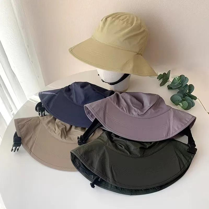 UPF50+ Beach Surf Bucket Hat Mesh Breathable Sun Hat Men Women Outdoor Fishing Cap Chin Adjustable Cap Water Sport Cap Sombrero