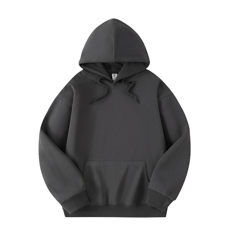 Autumn and Winter New Pure Cotton Solid Color Loose Casual Sports Jacket with Thick Fleece Hooded Sweatshirt