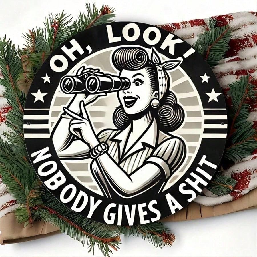 Retro Round Metal Sign for Shop Decor