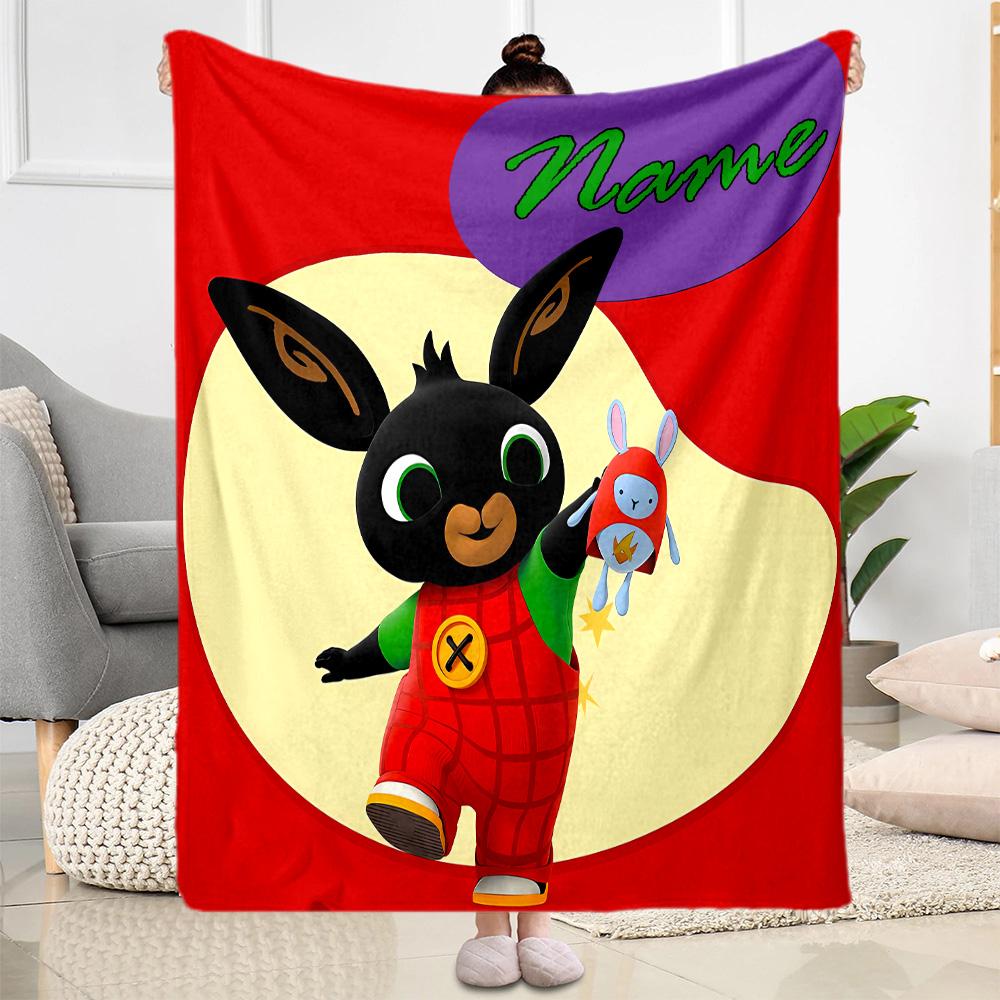 Bunny's Adventure Day Blanket Soft Warm Cozy Perfect for Bedding Couch Chair Four Seasons Multipurpose Playful Design