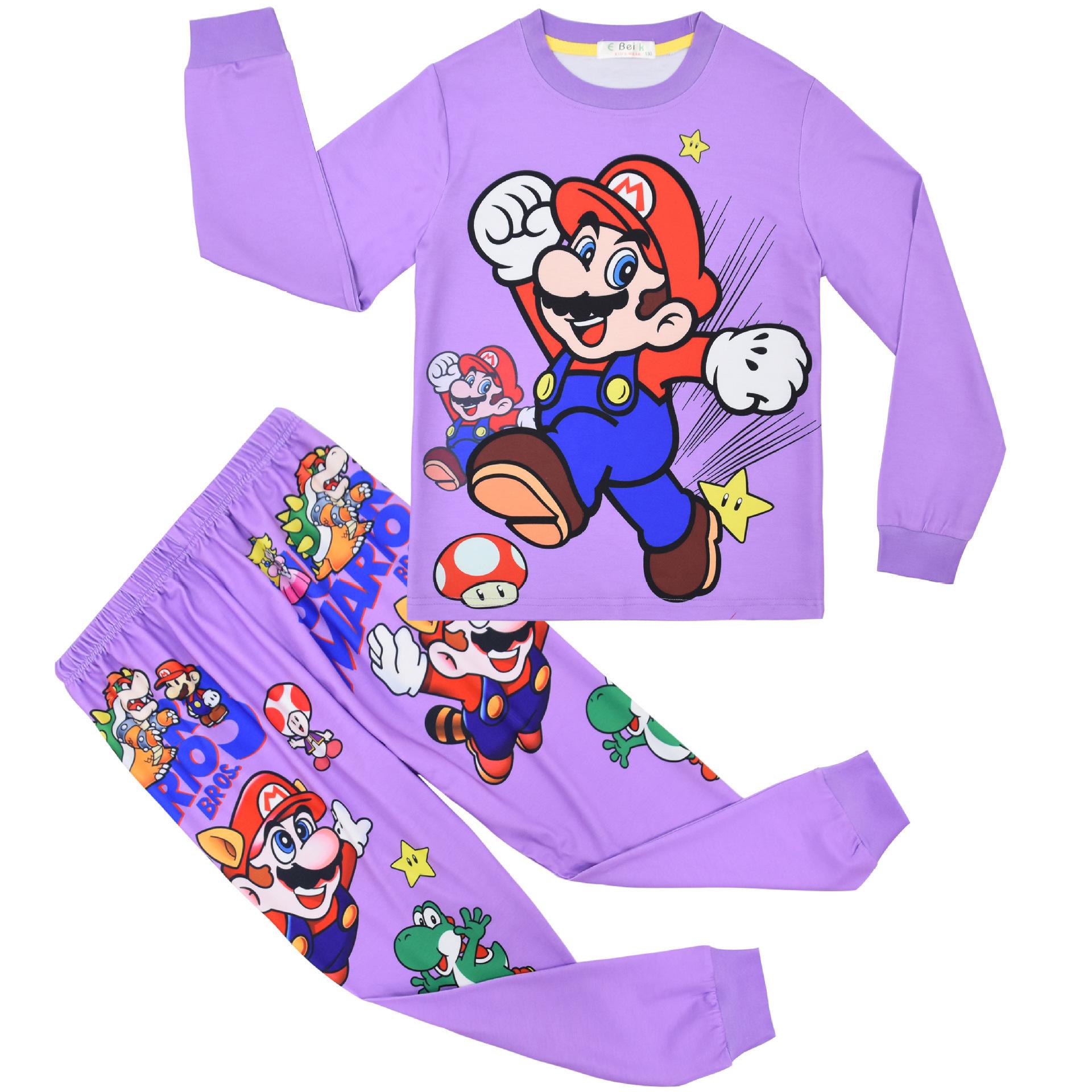 Animated Cartoon Digital Printing Spring And Autumn Models, Children S Loungewear Long-Sleeved Pajamas Set 6074 100