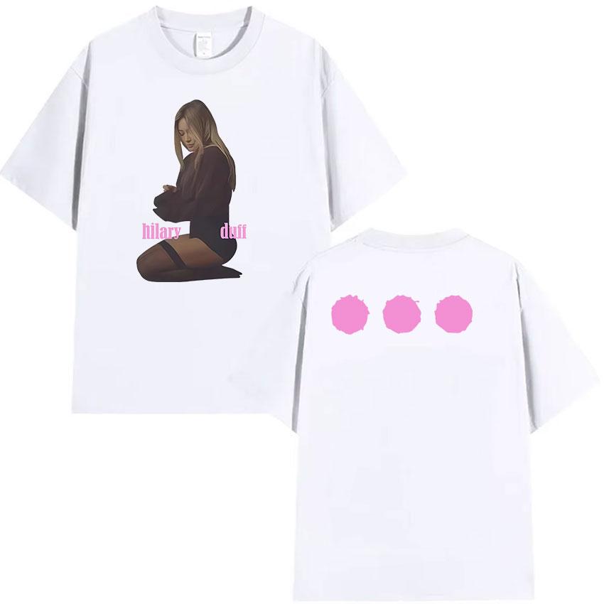Hilary Duff Tour 2026 Merchandise T-shirt Unisex Dames Harajuku Kleding Esthetische Tops T-shirts Casual 100% Katoen Korte Mouw T-shirt