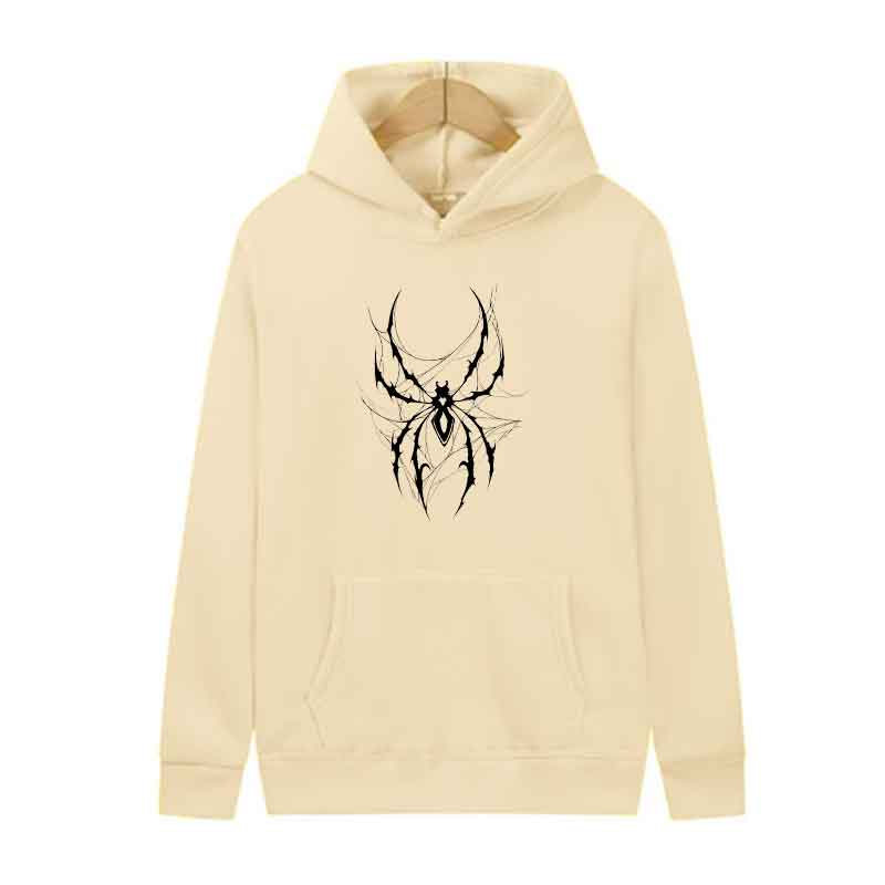Originality Spider Print Men Women Top Spring Autumn Winter Casual Long Sleeves Hoodie Sweatshirts Street Trends Unisex Clothing