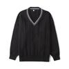 JK Unisex V-Neck Japanese Style Sweater - Women’s Long Sleeve Knit Pullover