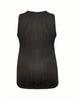 Dames Effen V-hals Mouwloos Los Tanktop Grote Maten