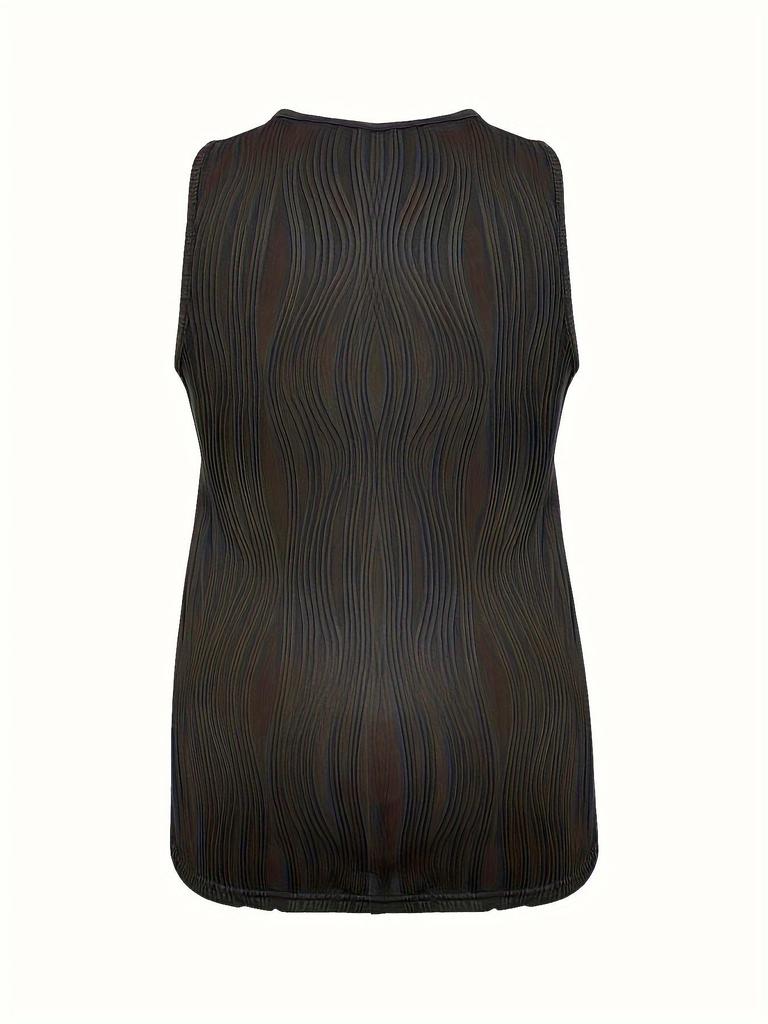 Dames Effen V-hals Mouwloos Los Tanktop Grote Maten