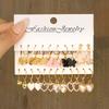 Fashion Acrylic Butterfly Pendant Earring Set Vintage Design Heart-shaped Pendant Hoop Earrings Women's Bohemian Summer Zircon