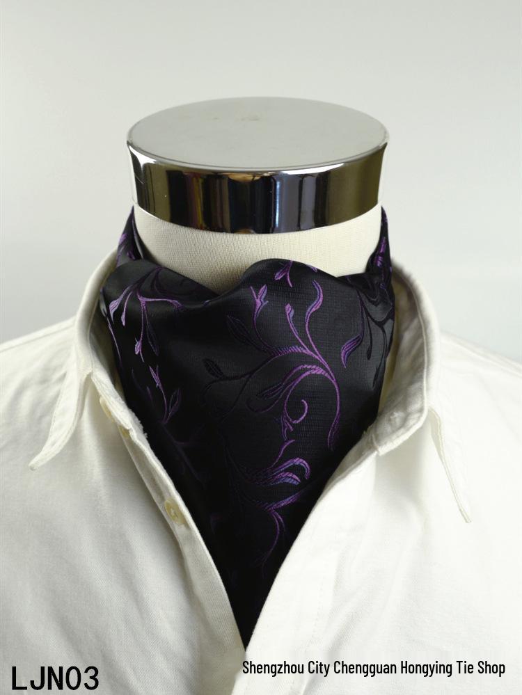 

Мужской шелковый полосатый в горошек двухсторонний модный шарф 100-135CM