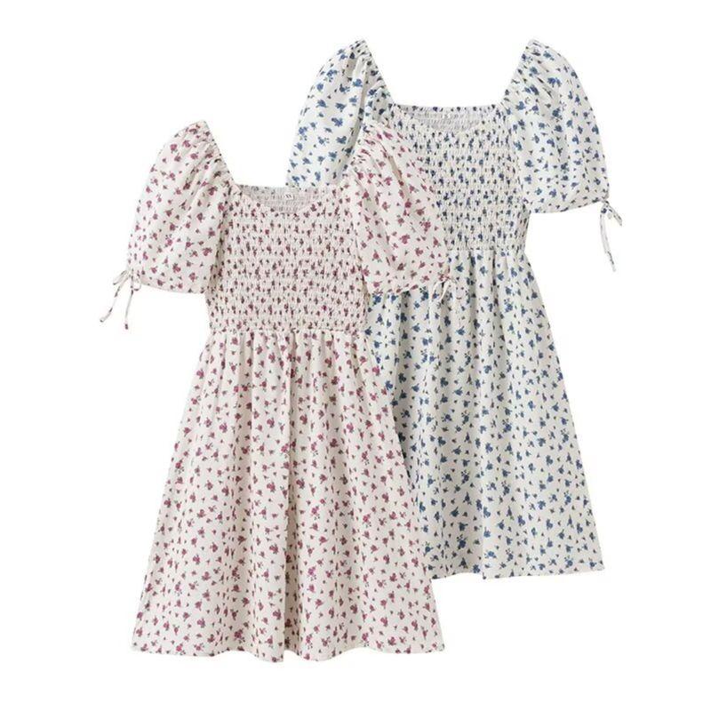 Kaslead New Arrival Women's Clothing Fashion Style Fashion Casual Minimalist French Floral Short Sleeve Dress