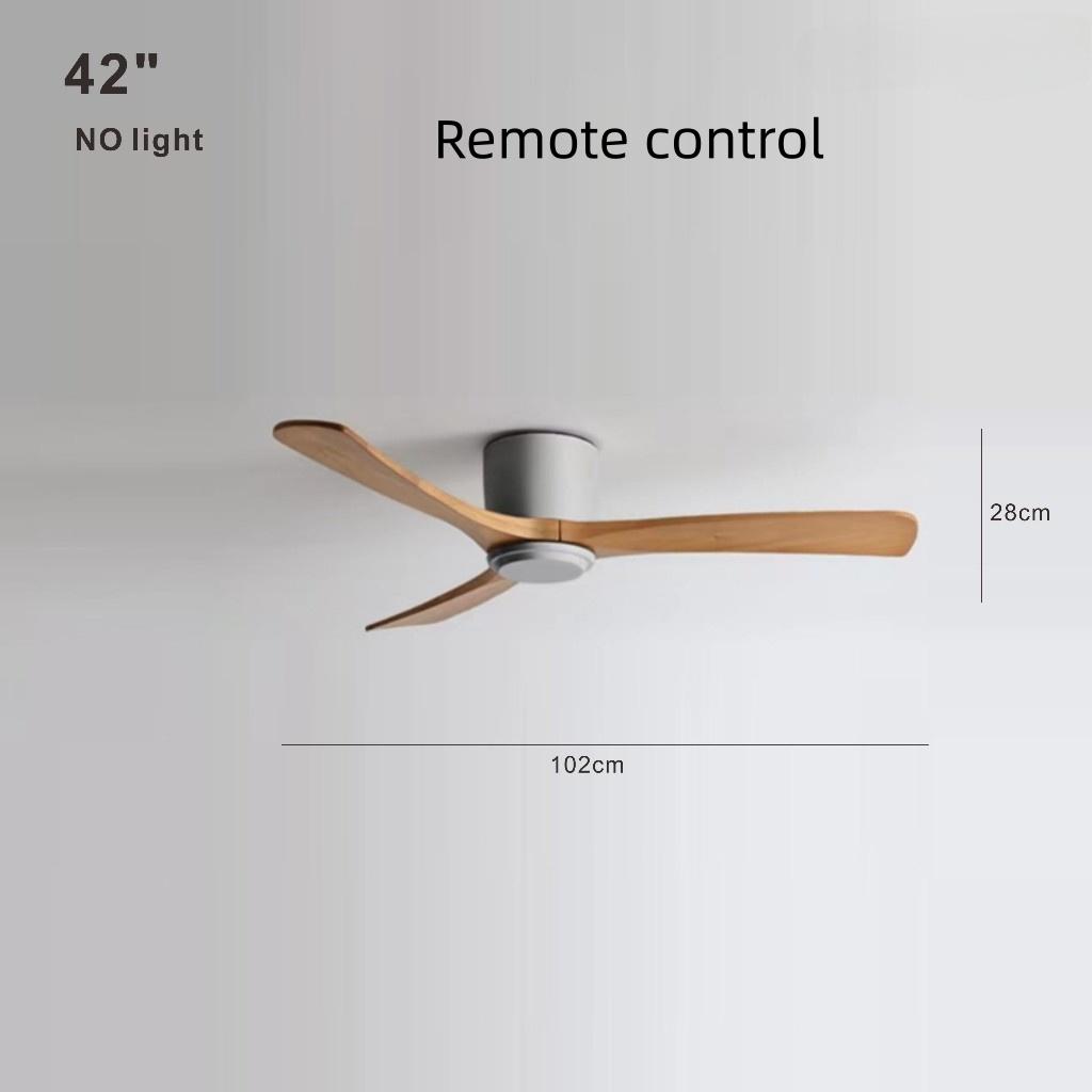 Living Room Bedroom Solid Wood Ceiling Fan Creative Villa Hotel Decoration Fan Nordic Minimalist Variable Frequency Fan