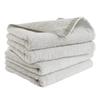 Bloom Hare Senshu Towels, 4-Piece Set, Made In Japan, for Drying Hair and Face, Sensitive Skin, Hotel-Grade, Ultra-Fine Thread, 40-Count (Warm Gray)