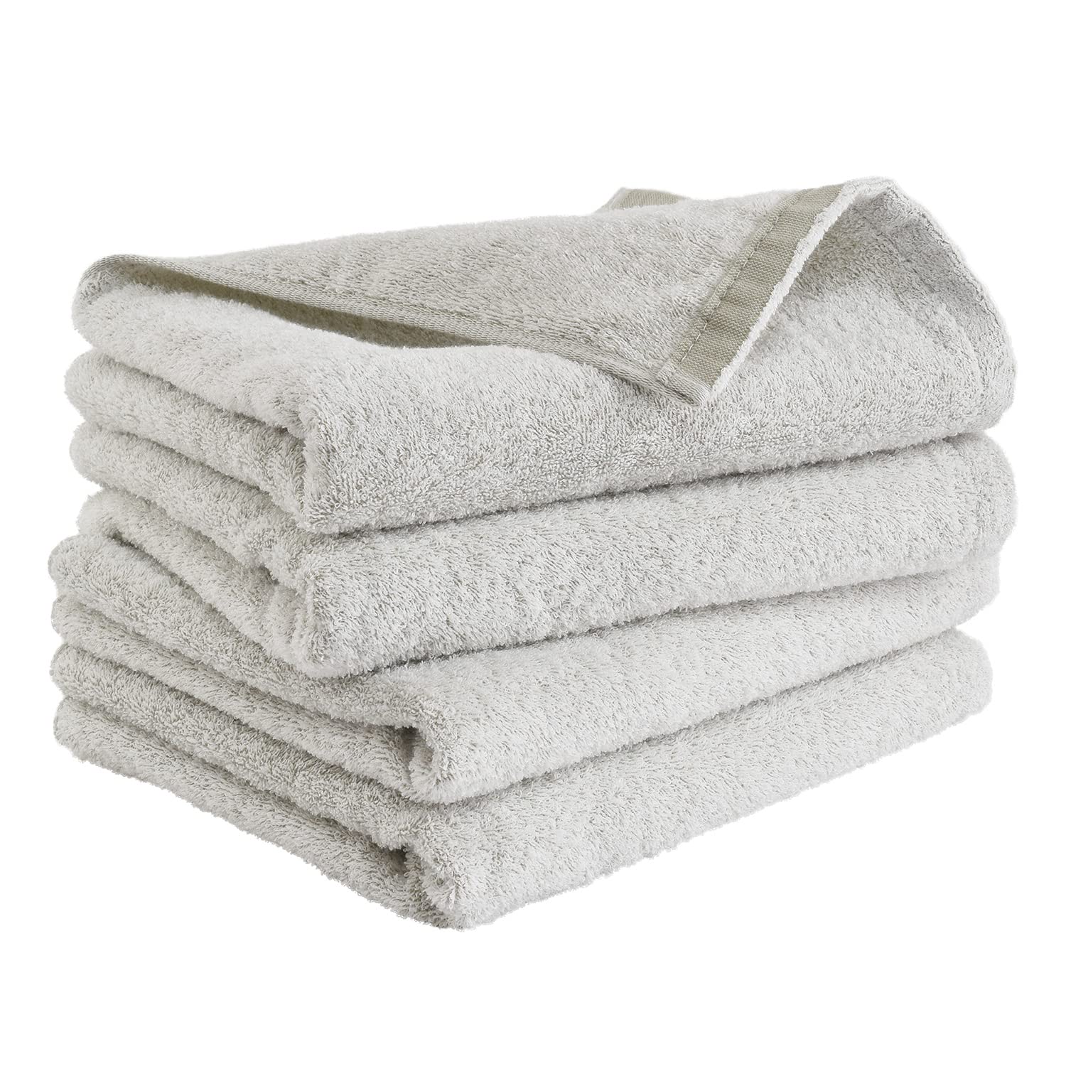 

Bloom Hare Senshu Towels, 4-Piece Set, Made in Japan, for Drying Hair and Face, Sensitive Skin, Hotel-Grade, Ultra-Fine Thread, 40-Count (Warm Gray)