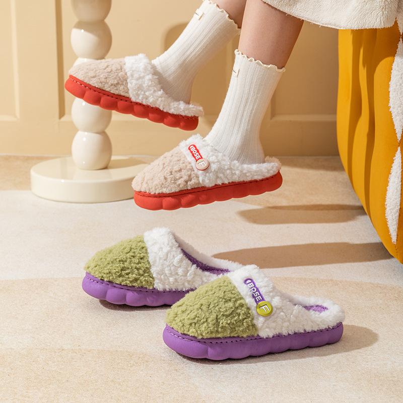 New cotton slippers autumn and winter indoor home use plush warm home non-slip winter warm