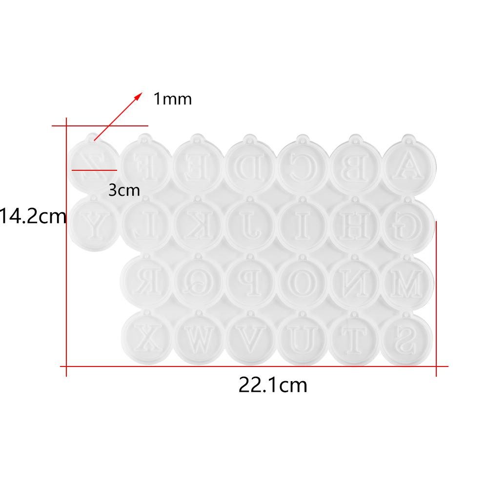 

26 Letters Earring Pendants Silicone Mold Round Alphabet Epoxy Resin Mould for DIY Epoxy Resin Jewelry Necklace Bracelet Pendant белый