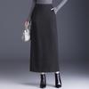 High-Waisted Wool Midi Skirt with Slit – 2025 Winter Style