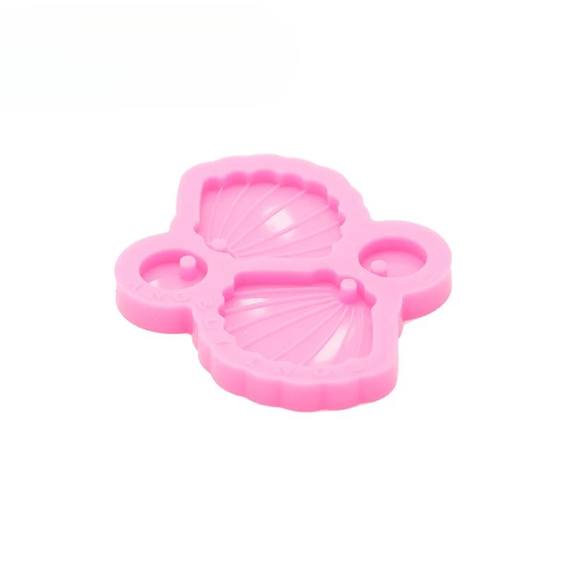 Bright Resin Art diy Earring shell Mould  Resin Silicon Mold keyring  DIY Epoxy Jewellery Making