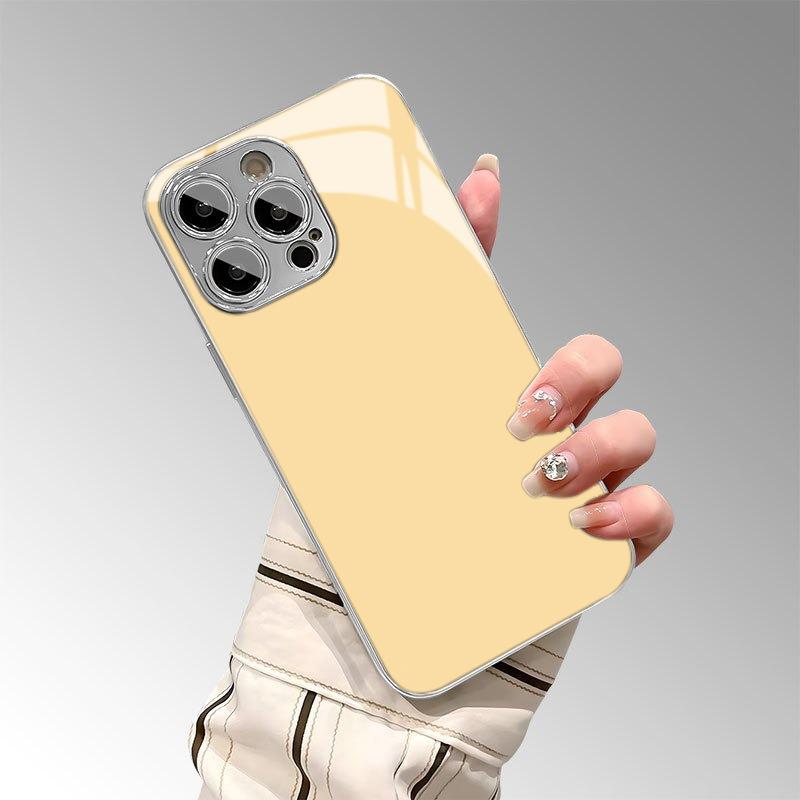 Metal Technology Tempered Glass Electroplated Case For 17 16 15 14 13 12 11 Pro Max Plus 16E 17E Shockproof Bumper Cover