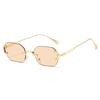 New personalized polygon frameless sunglasses men and women versatile metal small frame sunglasses