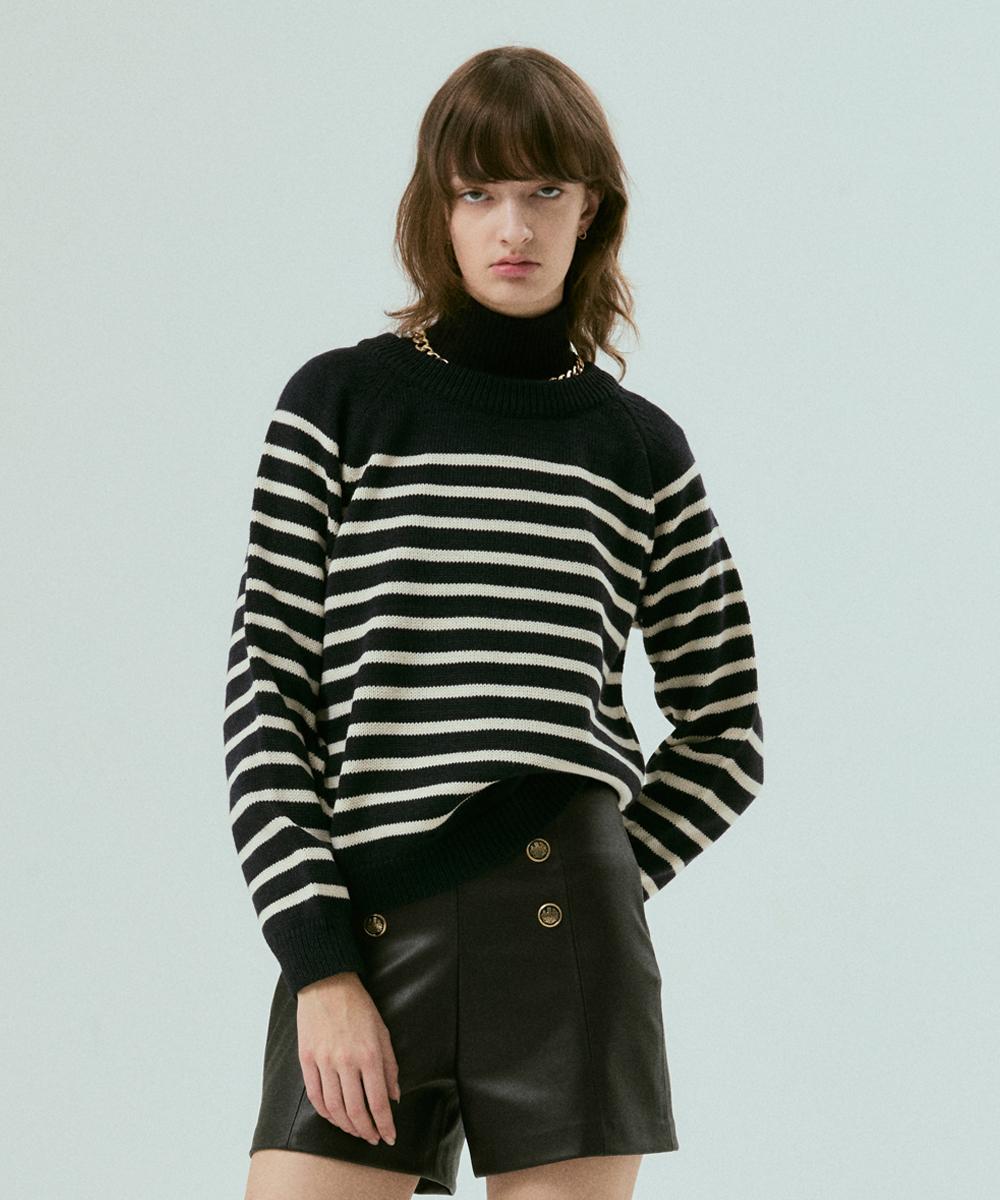 Sillen Raglan Stripe Knit (Navy) Navy/Free