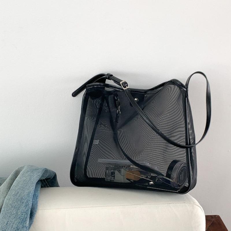Casual Mesh Bag Hollow Niche Design Summer Commuter Wind Tote Bag Large Capacity High Sense New Shoulder Bag