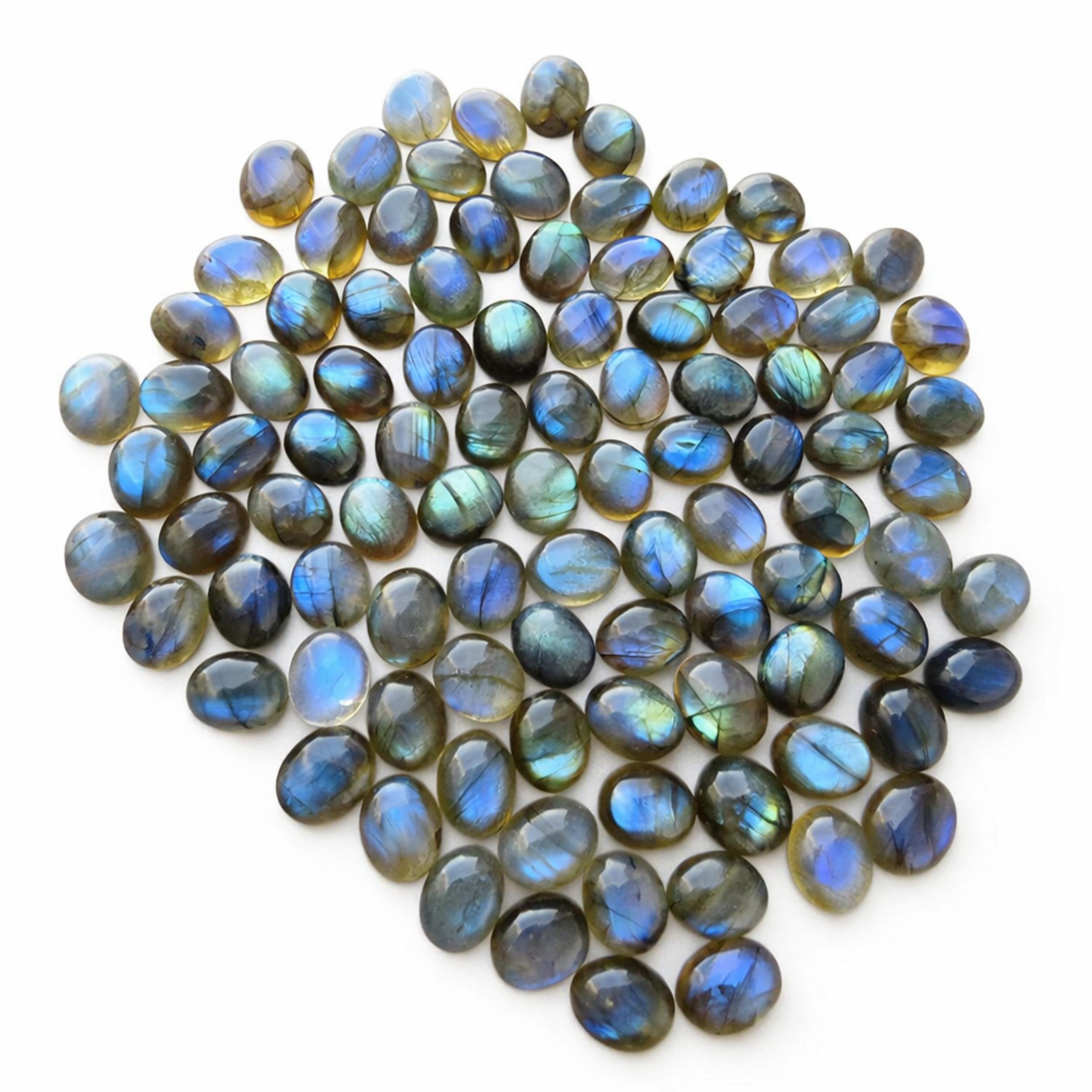 

Natural Labradorite Oval Shape Flat Back Cabochons, Multi Shade Calibrated Gemstones for Jewelry Making 6x8mm серый