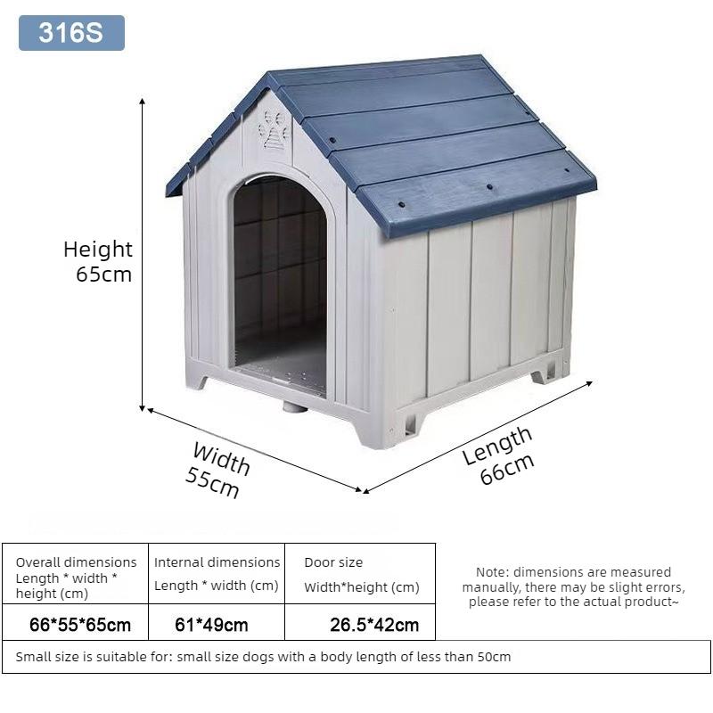 

Ventilated Dog Kennel Waterproof Weatherproof Plastic Durable Pet House for Outdoor Indoor Use Available in Multiple Sizes No Door