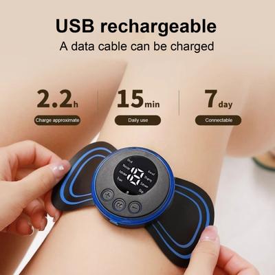 Mini Back Massager Patch with Remote Control 8 Modes 19 Levels Adjustable USB Rechargeable Neck Shoulder Leg Arm Muscle Full Body Pain Relief