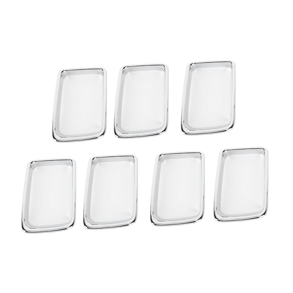 7PCS Set Front Grille Trim Ring Chrome Plated Modification Replacement for Grand Cherokee 2014‑2016