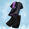 Traje Deportivo Casual de Verano para Hombre de Manga Corta Ligero de Secado Rápido de Seda de Hielo Conjunto de Dos Piezas