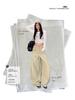 Women's Khaki High-Waisted Wide-Leg Jeans, Autumn/Winter 2025 - Floor-Length Slimming Casual Trousers.