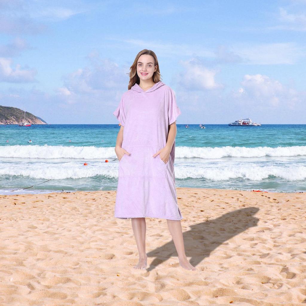 Unisex Quick-Dry Microfiber Hooded Poncho Towel for Adults – Ideal for Beach, Swimming, Diving, and Changing.