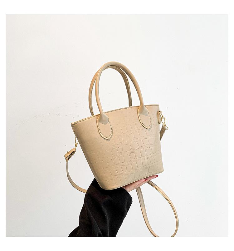 Fashion Trend Stone Pattern Large Capacity 2025 Autumn New Fashion Retro Casual One Shoulder Crossbody Bucket Women's Bag