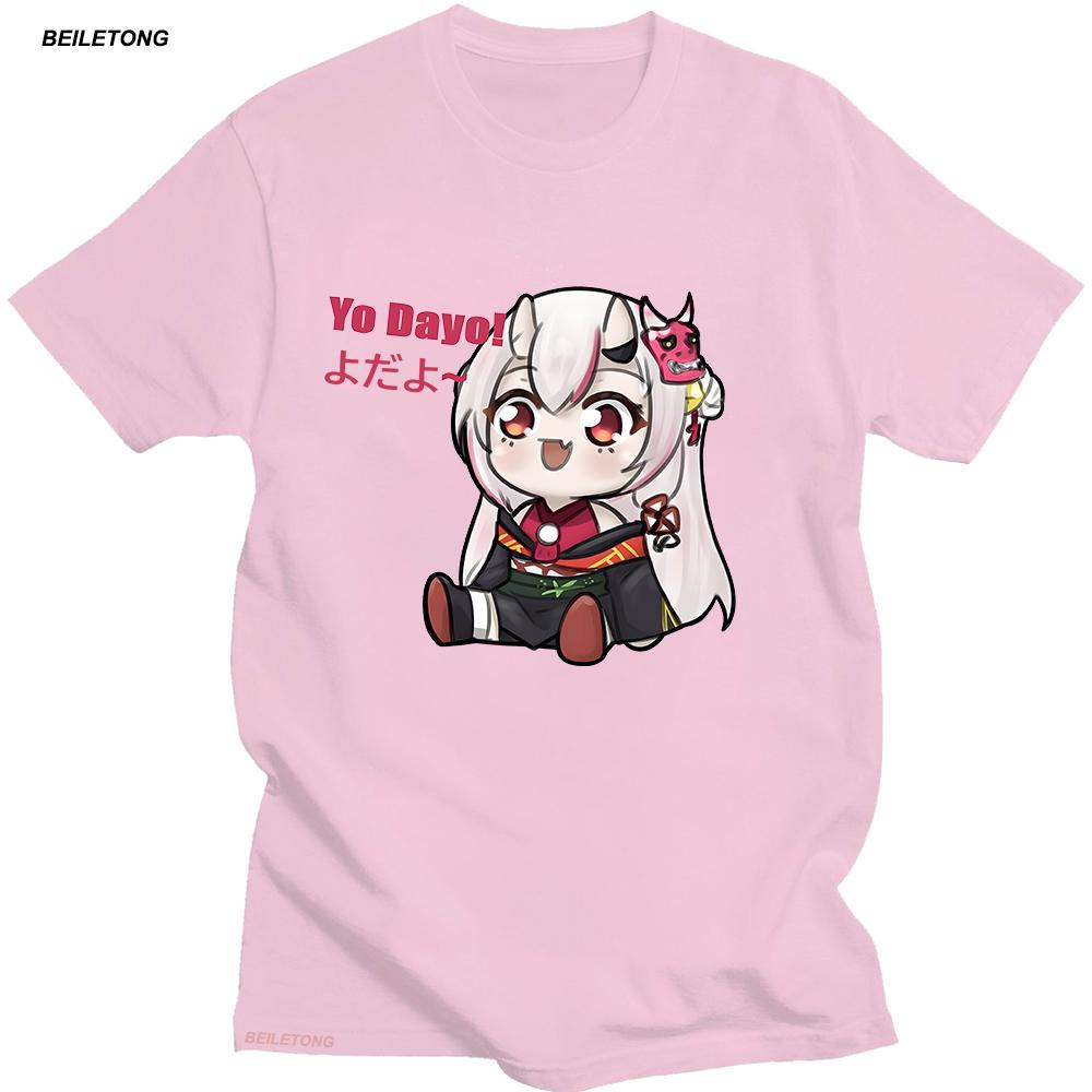 Vtuber Hololive T Shirts Nakiri Ayame Dayo Print Tshirts Short Sleeve Casual Harajuku 100% Cotton Tops Summer Kawaii Aesthetic
