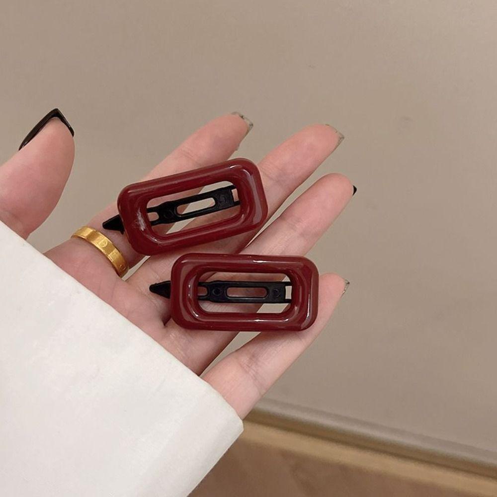 1 Pair Korean Style Hair Clips Square Hair Accessories High Quality Barrettes