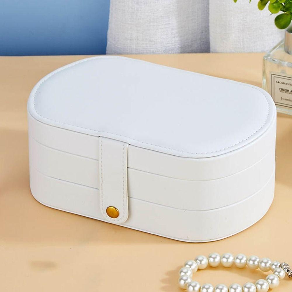 PU Leather Ring Earrings Storage Box Anti-oxidation Jewelry Storage Box  Travel