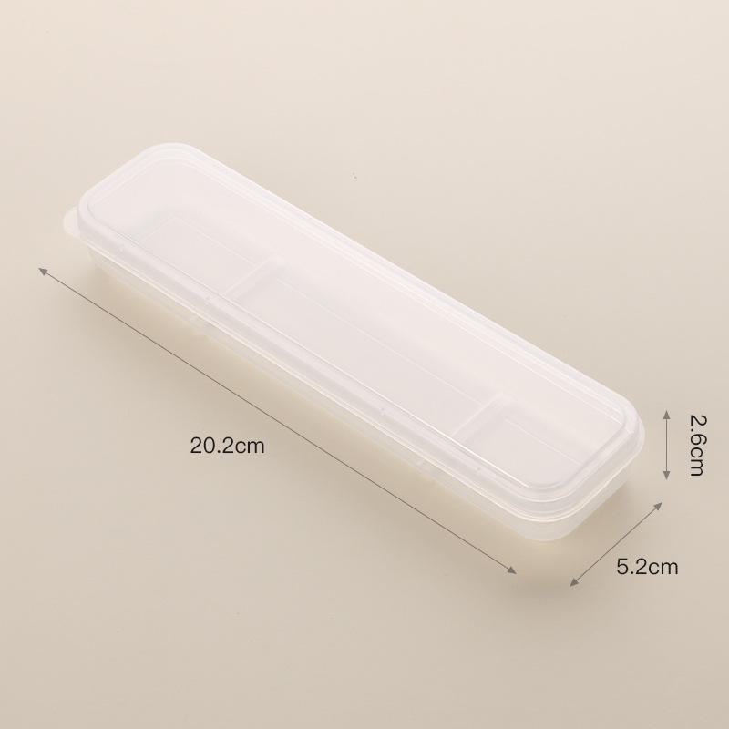 Compact Travel Cutlery Set: Transparent Clip-on Box with Dustproof Chopsticks, Spoon, and Fork for Students