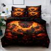 3-Piece Simple Modern Skull Animal Pattern Digital Printed Down Duvet Cover Set,Bedding Set(1 Down Duvet Cover+2 Pillowcases)