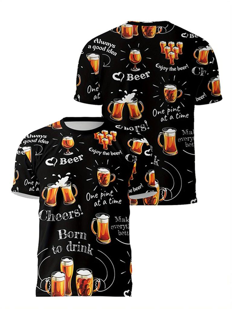 T-shirt da uomo Divertente Stampa Grafica Festival della Birra Magliette da Uomo e da Donna Top Estivo Street Manica Corta Casual Outdoor Abbigliamento da Uomo