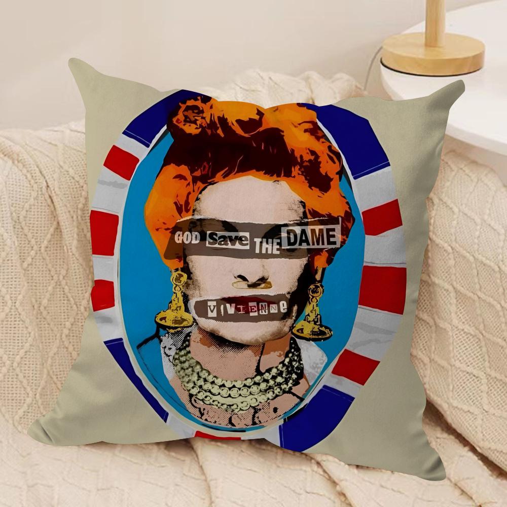 Brand SSave the Queen Cushion Cover Silky Short Plush DoubleSided Printed Pillow Case for Sofa All Seasons Home Decor Gift
