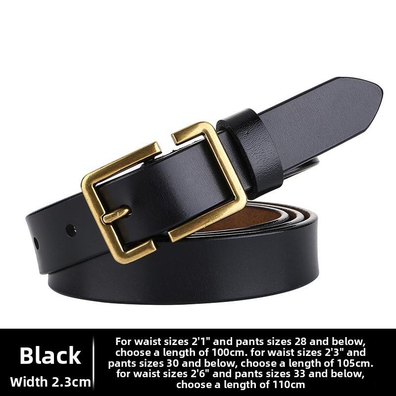 Womens Leather Belt With Stylish Square Pin Buckle For Daily Use