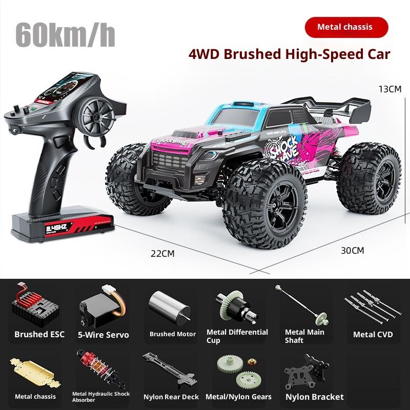 RC Off-Road Car 4WD High Power Brushed Climbing Truck Metal Chassis High Speed Racing Vehicle Remote Control Crawler for Adults