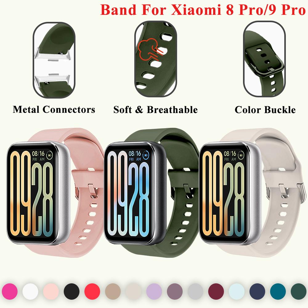 Silicone Strap Compatible with Xiaomi 9 Pro/8 Pro Sport Breathable Men Women Color Buckle Wristband for Xiaomi 8 Pro/9 Pro Band