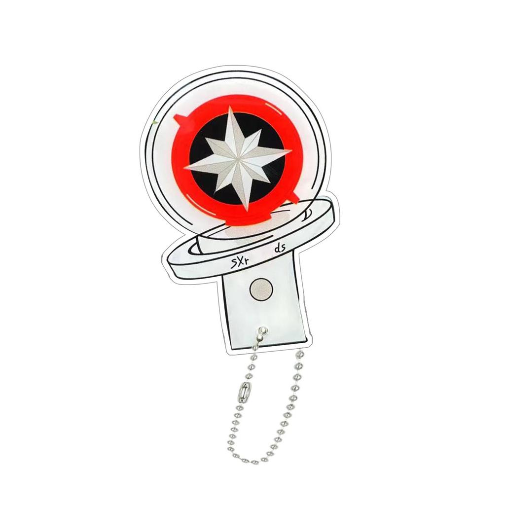 2d Acrylic Compass Support Stick Rocking Music Keychain Pendant Accessory