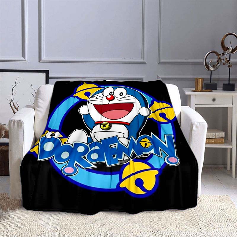 This 3D Printed Doraemon Cartoon Blanket Is a Warm and Comfortable Flannel Blanket Suitable for Bedrooms, Sofas, Beds, Chairs,